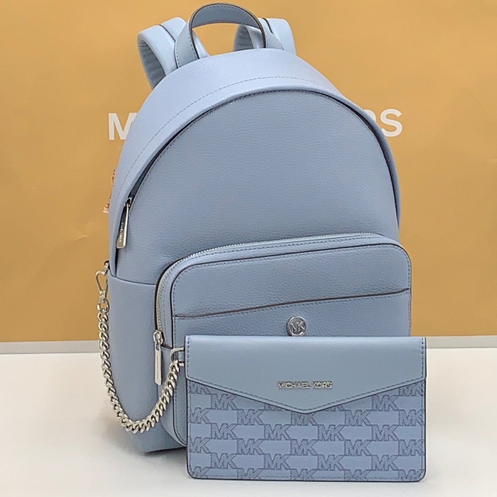 MICHAEL KORS DENIM COLOR 
Maisie Medium Pebbled Leather 2-in-1 Backpack